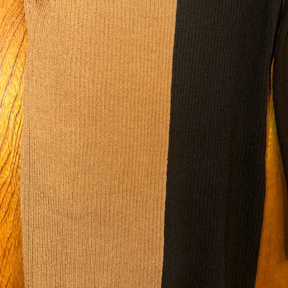 NWT Two Toned Brown Black Ribbed MIDI Sweater Dress - Picture 7 of 10